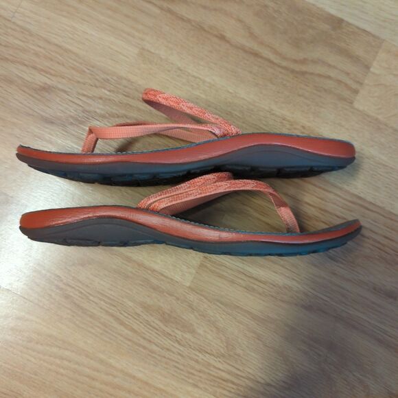 Chaco Abbey Flip Flop Sandals Womens 7 Peach Pink Coral Slip On Summer Beach - Picture 5 of 7